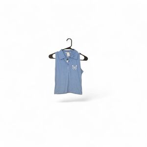 Planet Gold Light Blue Kids Tank Top